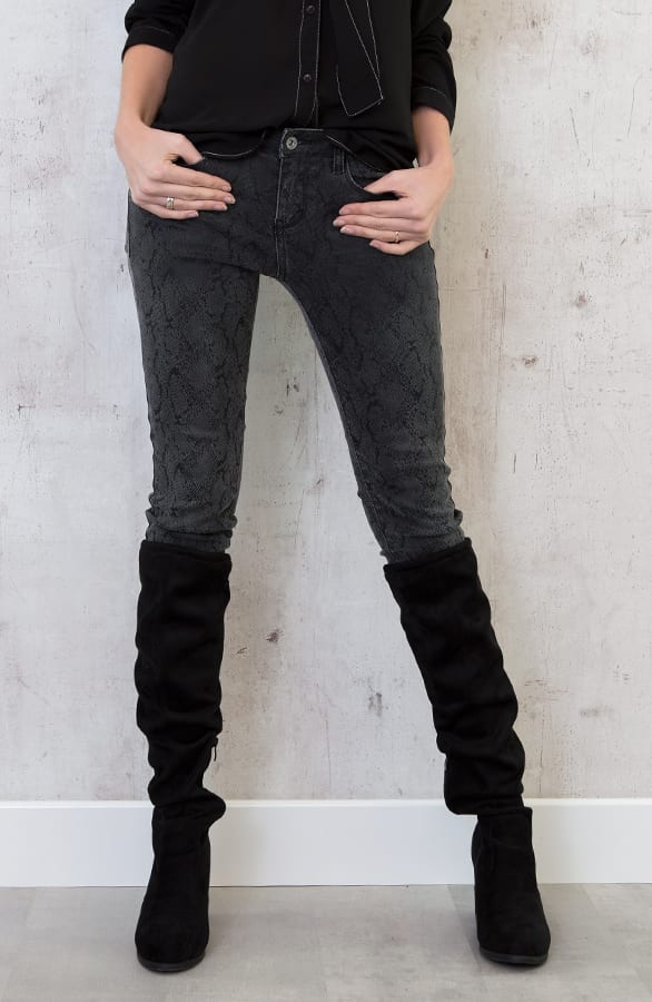 Snake Print Grey Jeans – shoparchief, foto 2