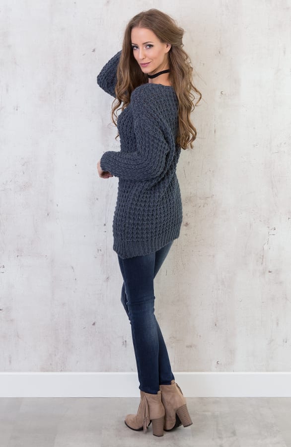 Knitted Sweater Jeans Blue – shoparchief, foto 7
