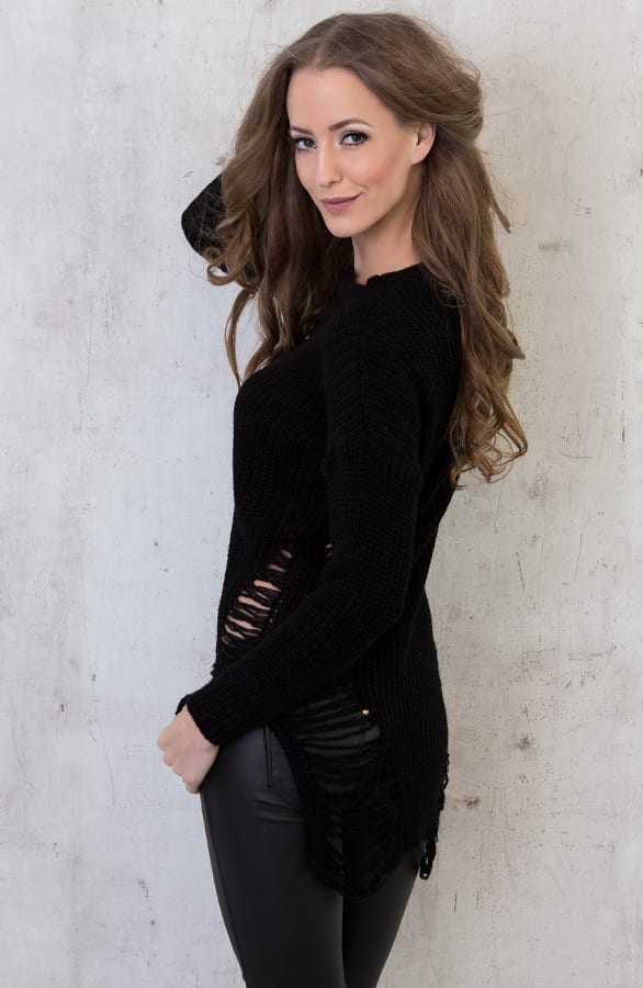Damaged Sweater Black – shoparchief, foto 2