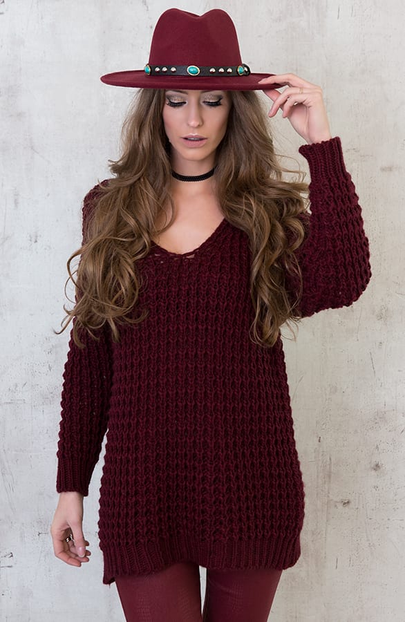 Edgy Hat Bordeaux – shoparchief, foto 2