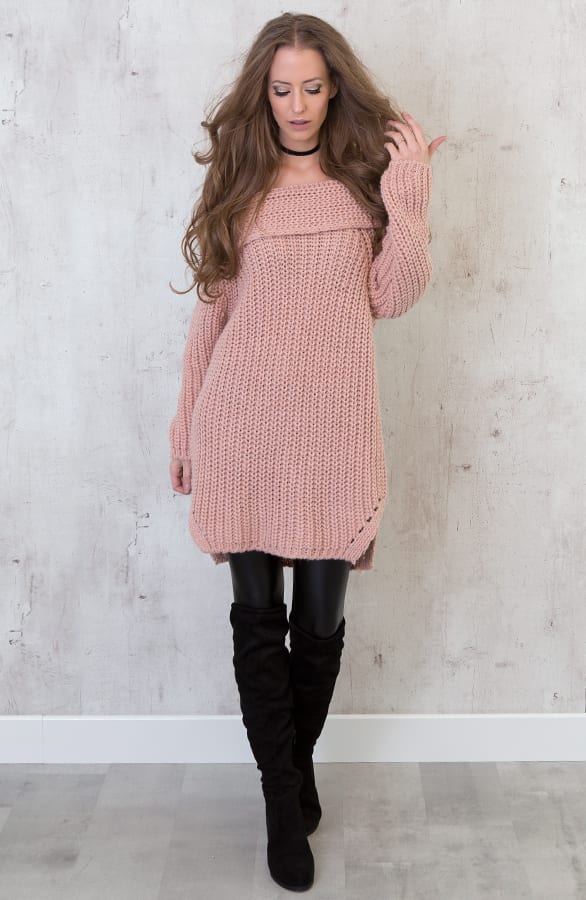 Long Off Shoulder Sweater Blush – shoparchief, foto 2