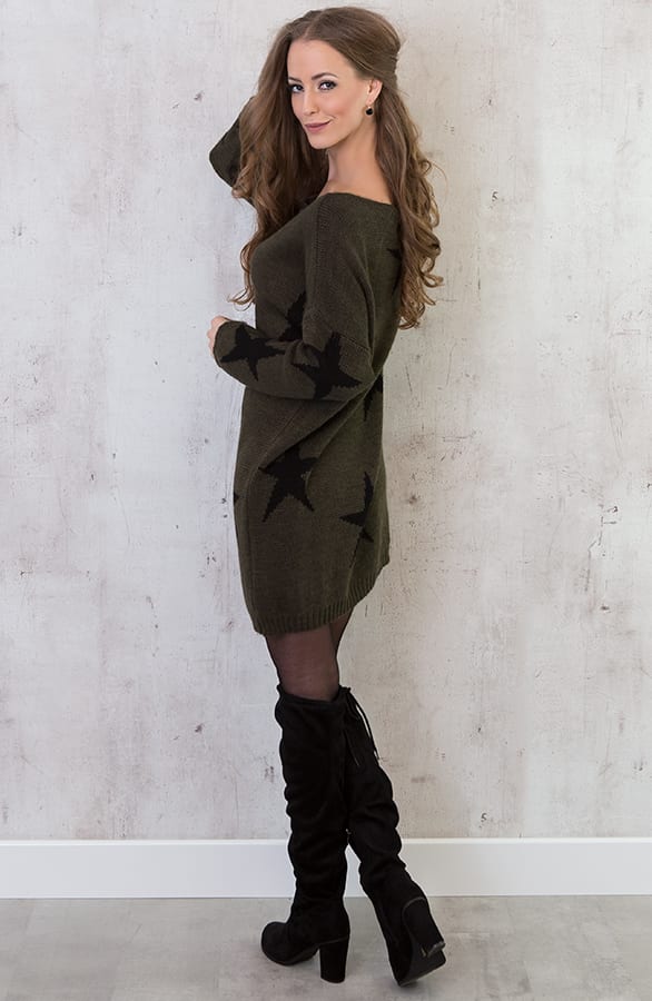 Star Knit Sweater Army – shoparchief, foto 5