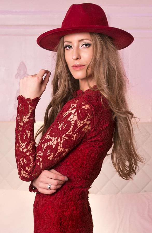 Feminine Dress Lace 2.0 Bordeaux – shoparchief, foto 3