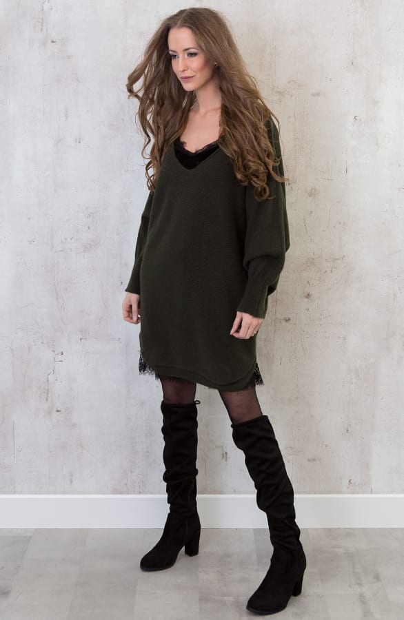 Velvet Slipdress Legergroen – shoparchief, foto 3