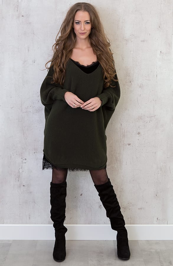 Velvet Slipdress Legergroen – shoparchief, foto 2