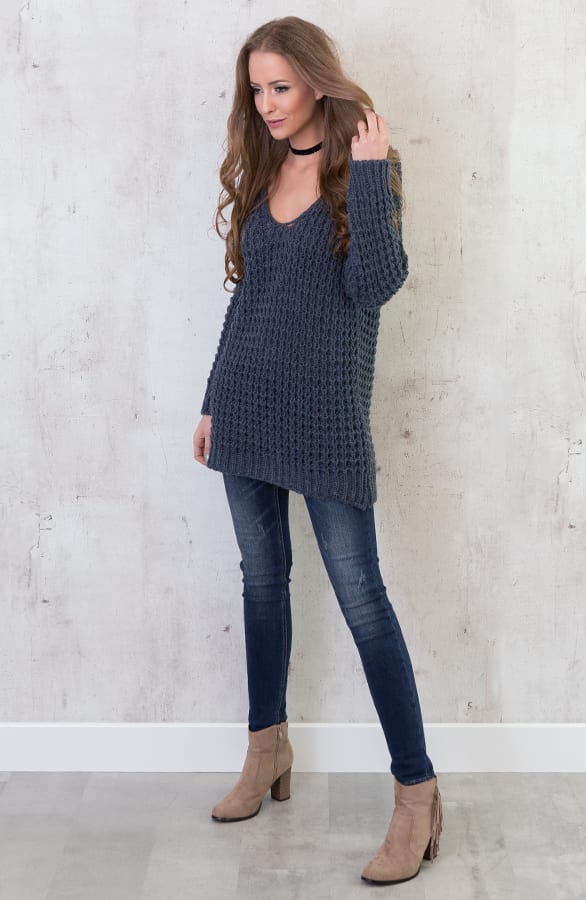 Knitted Sweater Jeans Blue – shoparchief, foto 5