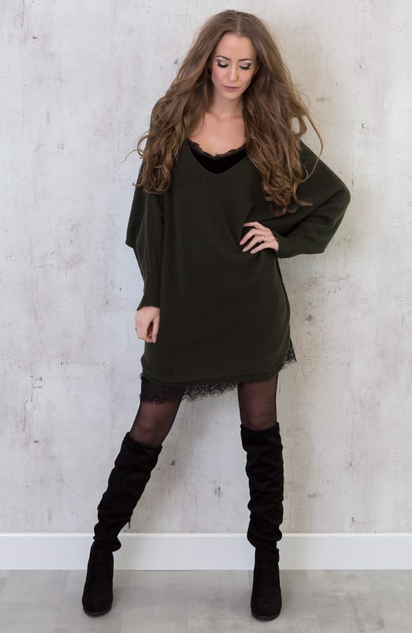 Velvet Slipdress Legergroen – shoparchief, foto 4