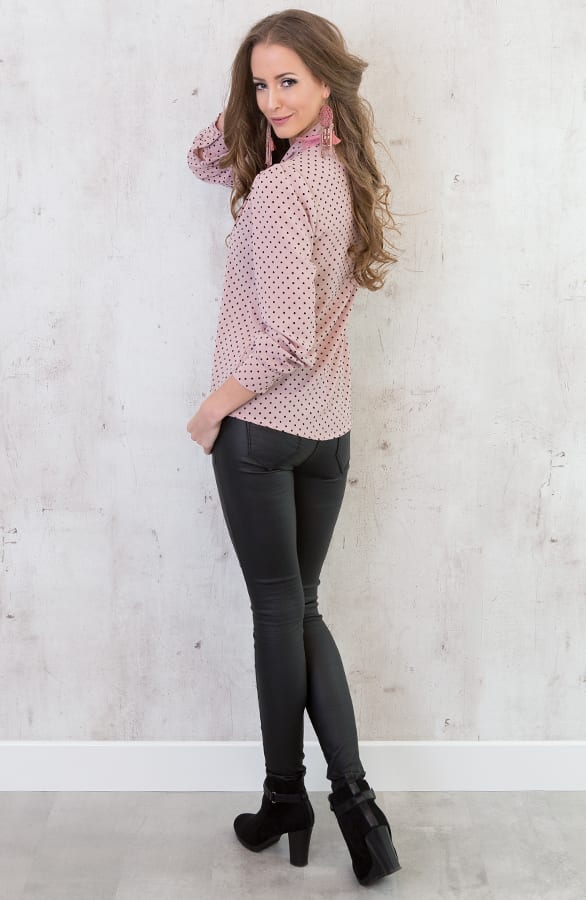 Polkadot Bow Blouse Blush – shoparchief, foto 4