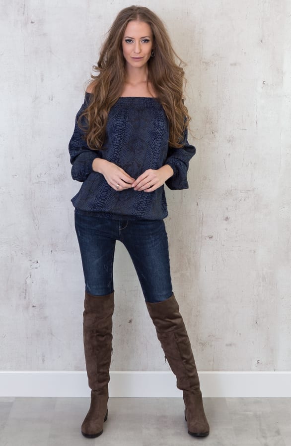 Strapless Snake Blouse Blue – shoparchief, foto 5