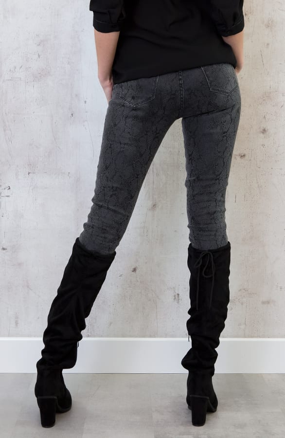 Snake Print Grey Jeans – shoparchief, foto 4