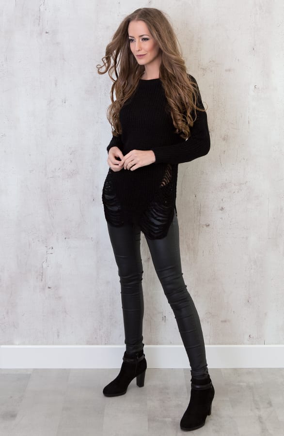 Damaged Sweater Black – shoparchief, foto 6