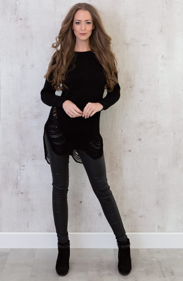 Damaged Sweater Black – shoparchief, foto 5