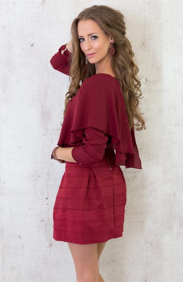 Scuba Skirt Bordeaux – shoparchief, foto 4