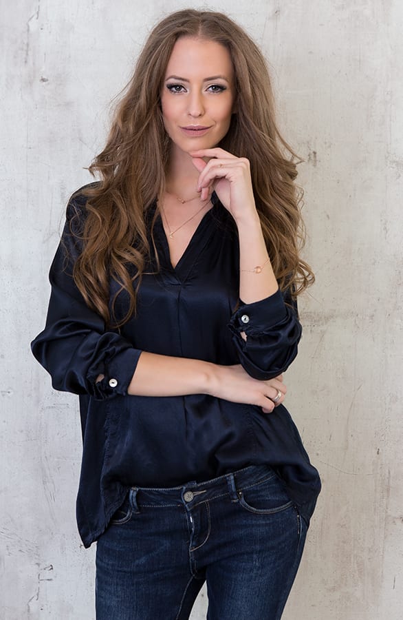 Silk Blouse Navy – shoparchief, foto 4