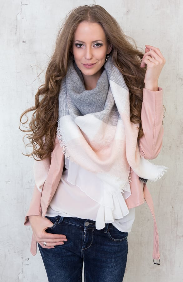 Square Soft Sjaal Pink – shoparchief, foto 7