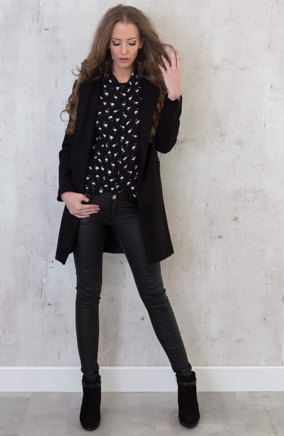 Exclusive Flamingo Blouse Black – shoparchief, foto 4