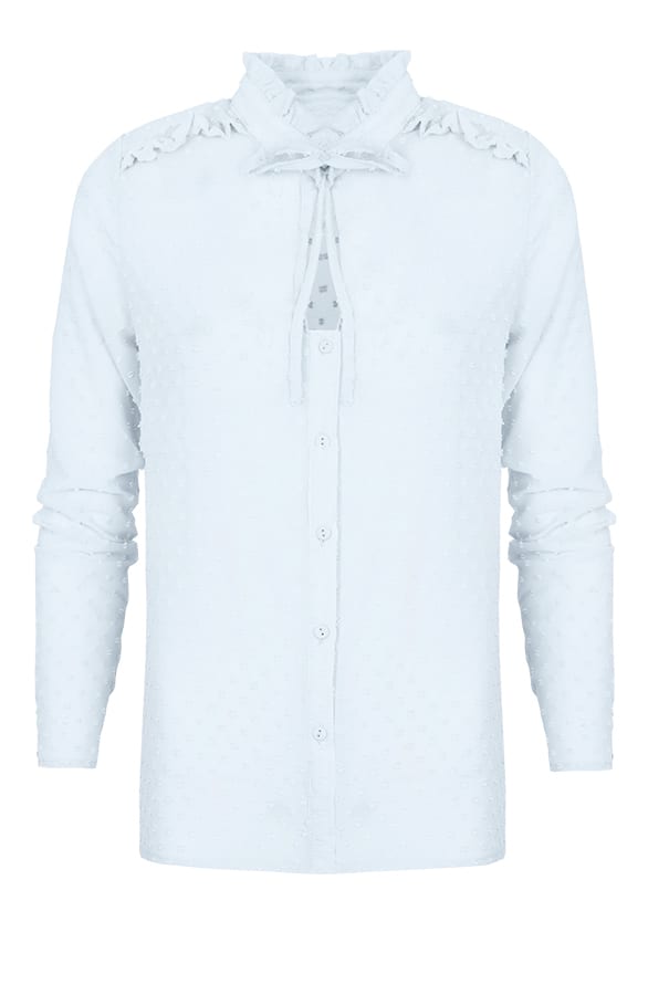 Be Mine Ruffle Blouse Baby Blue – shoparchief, foto 1