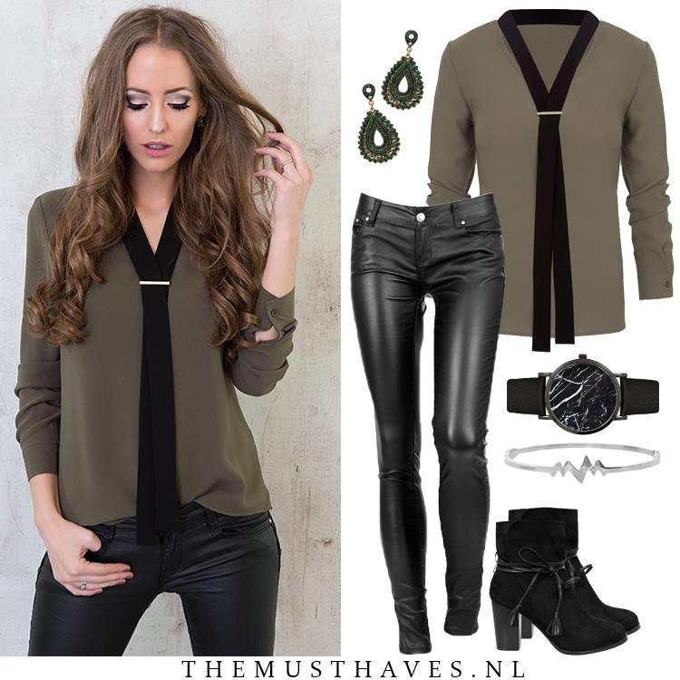 Blouse met stropdas