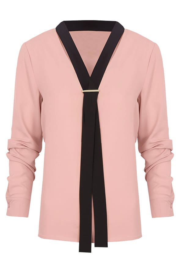 Elegant Bow Blouse Blush – shoparchief, foto 1