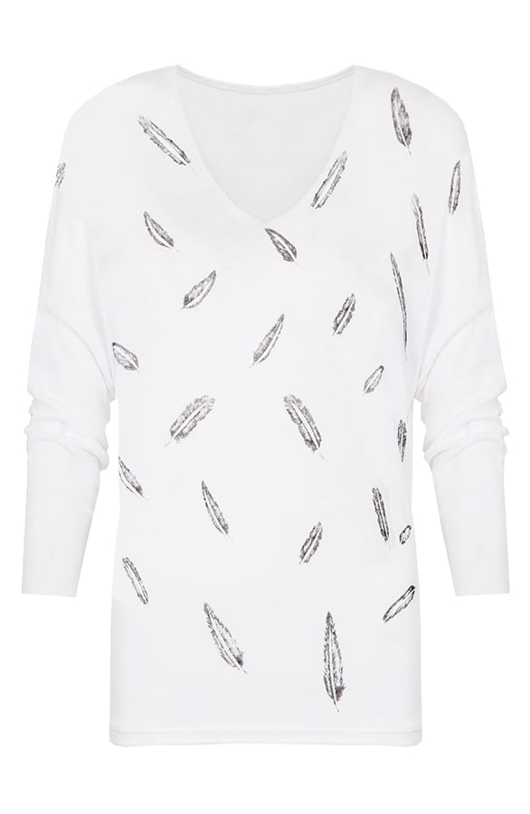 Feather Long Sleeve White – shoparchief, foto 1