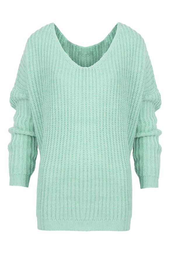 Oversized V Sweater Mint – shoparchief, foto 1