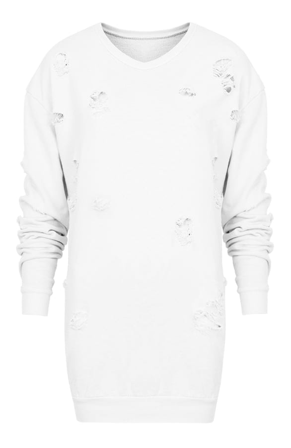 Raw Damaged Sweater White – shoparchief, foto 1