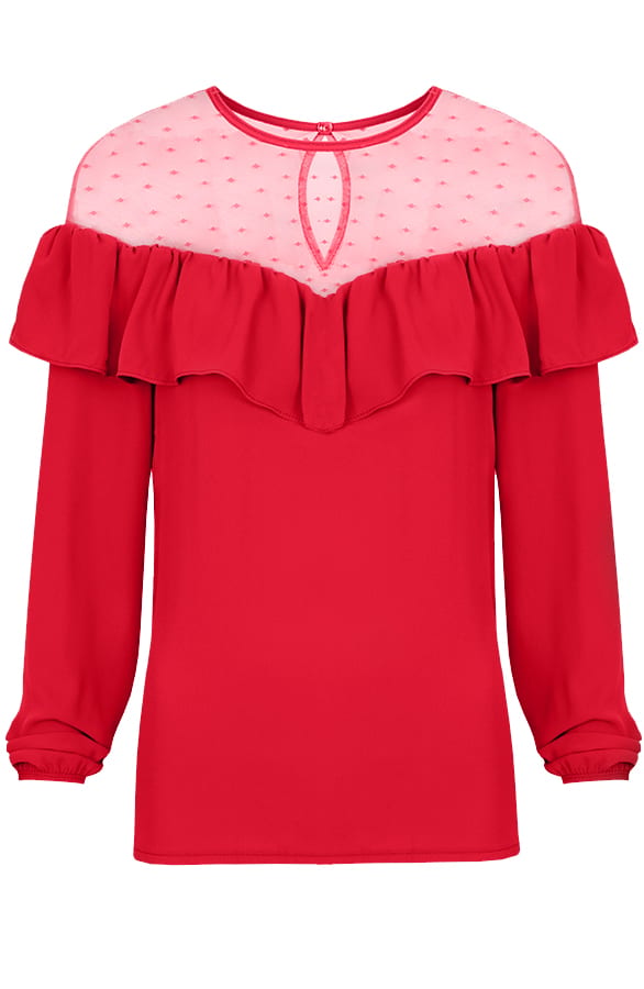 Saint Tropez Blouse Red – shoparchief, foto 1
