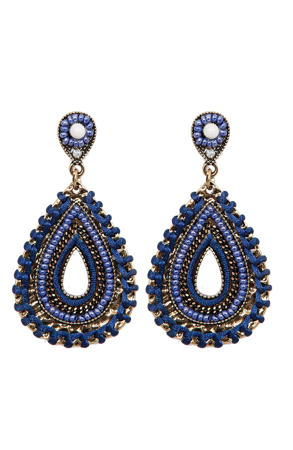 Secret Oval Oorbellen Navy – shoparchief, foto 1