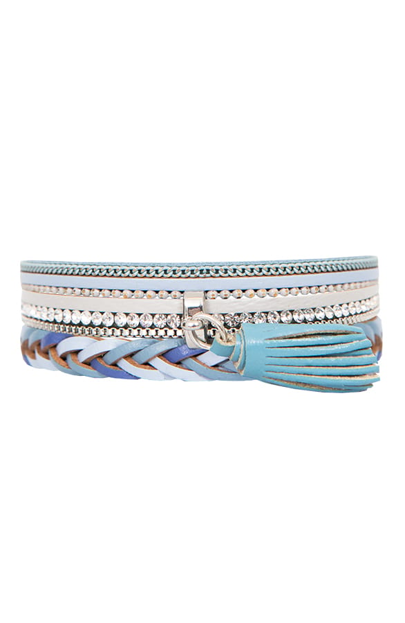 Wrap Bracelet Braided Blue – shoparchief, foto 1