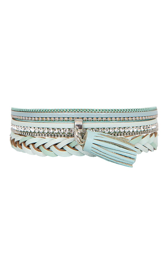 Wrap Bracelet Braided Mint – shoparchief, foto 1