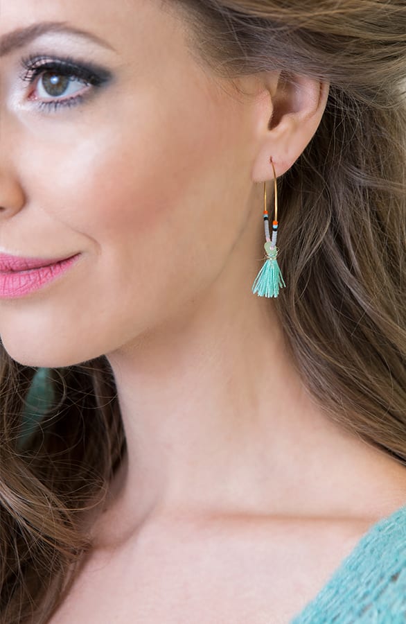 Tassel Beads Oorbellen Mint – shoparchief, foto 2