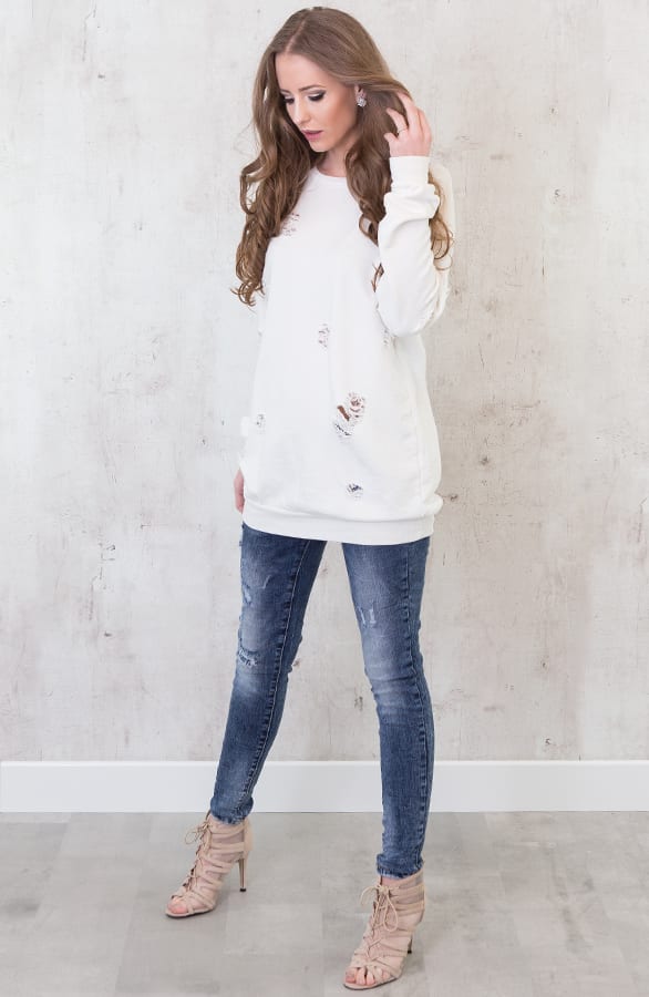 Raw Damaged Sweater White – shoparchief, foto 6