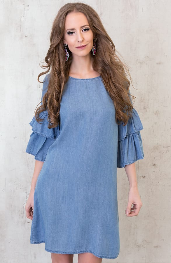 Denim Dubai Dress Blue – shoparchief, foto 4