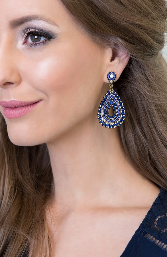 Secret Oval Oorbellen Navy – shoparchief, foto 2