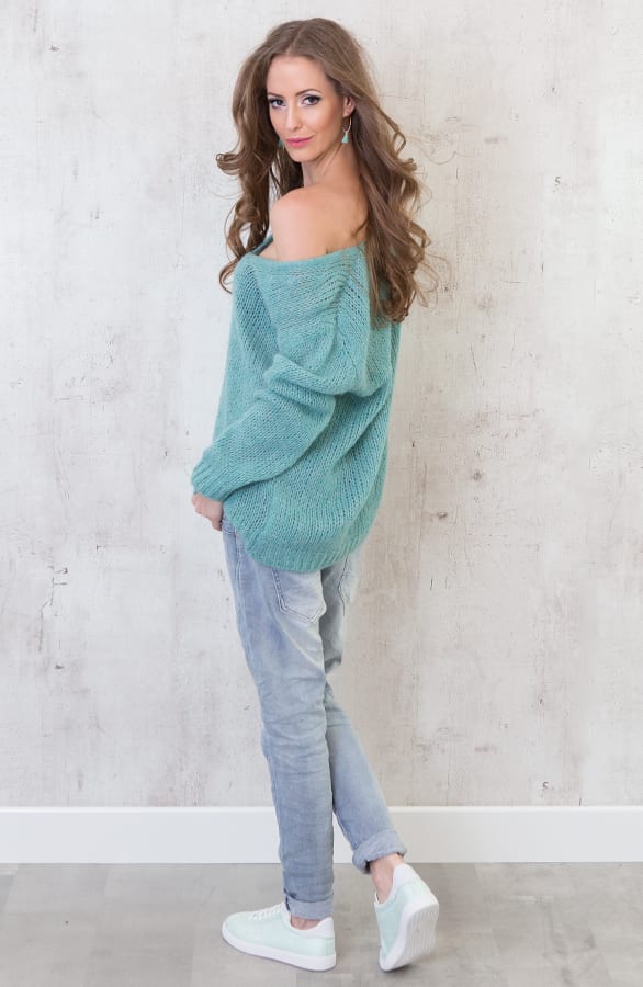 Oversized Sweater Ocean Green – shoparchief, foto 2