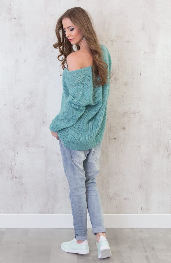 Oversized Sweater Ocean Green – shoparchief, foto 6