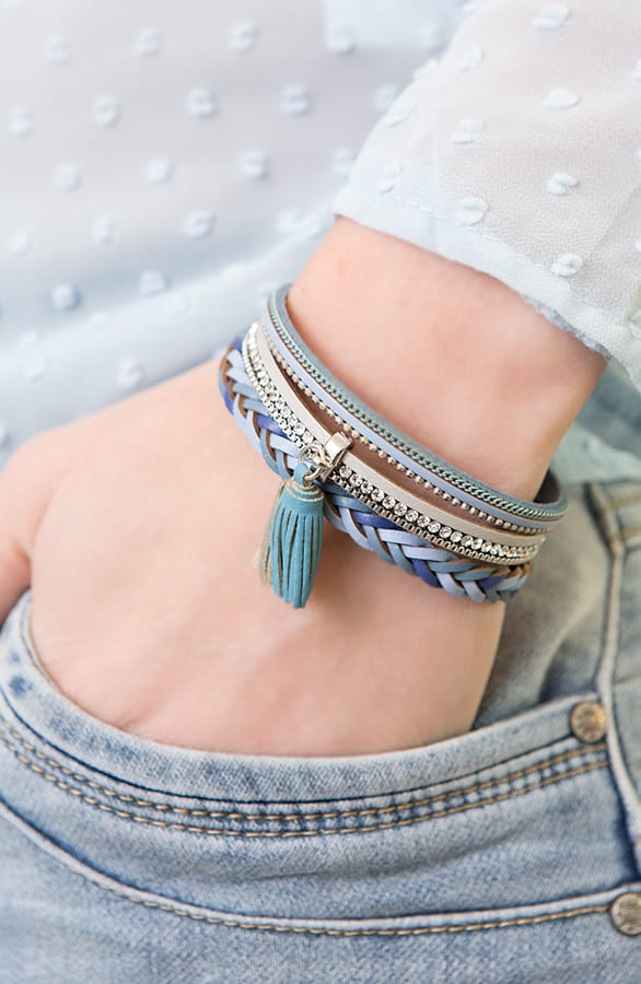 Wrap Bracelet Braided Blue – shoparchief, foto 2