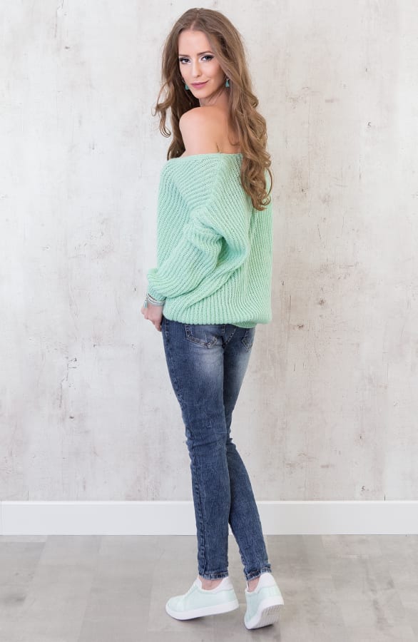Oversized V Sweater Mint – shoparchief, foto 5