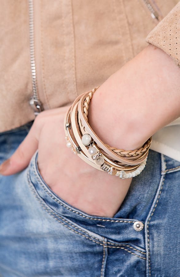 Double Wrap Bracelet Creamy – shoparchief, foto 2