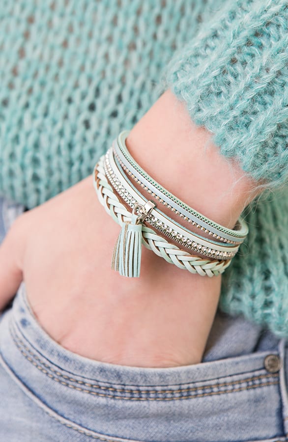 Wrap Bracelet Braided Mint – shoparchief, foto 2