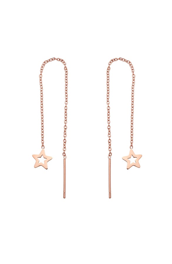 Chain Oorbellen Open Star Rose – shoparchief, foto 1