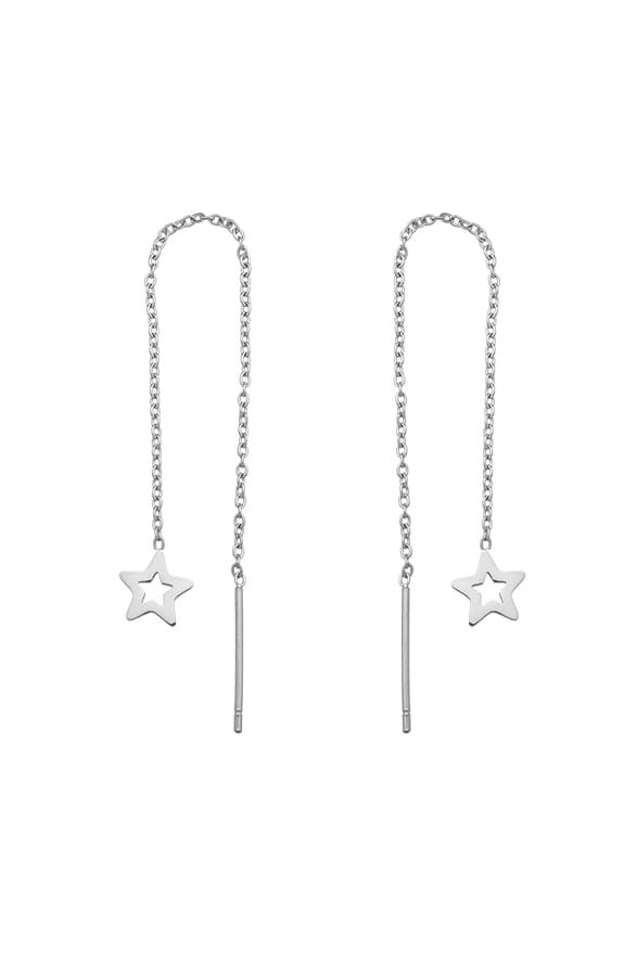 Chain Oorbellen Open Star Silver – shoparchief, foto 1