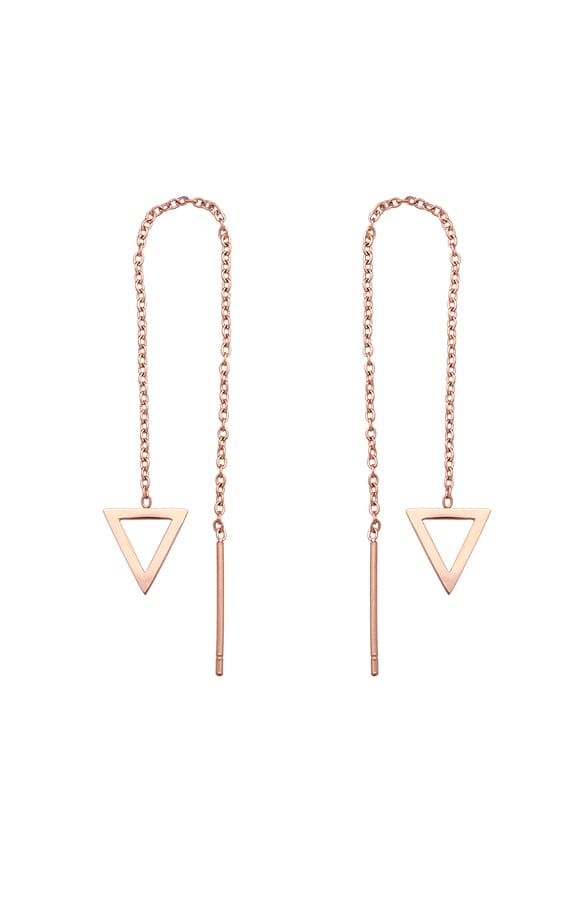 Chain Oorbellen Open Triangle Rose – shoparchief, foto 1
