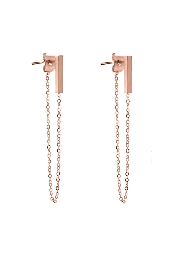 Chain Oorbellen Small Tube Rose – shoparchief, foto 1