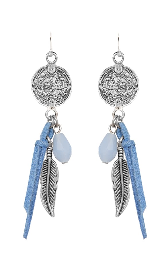 Coins Suede Oorbellen Blue – shoparchief, foto 1