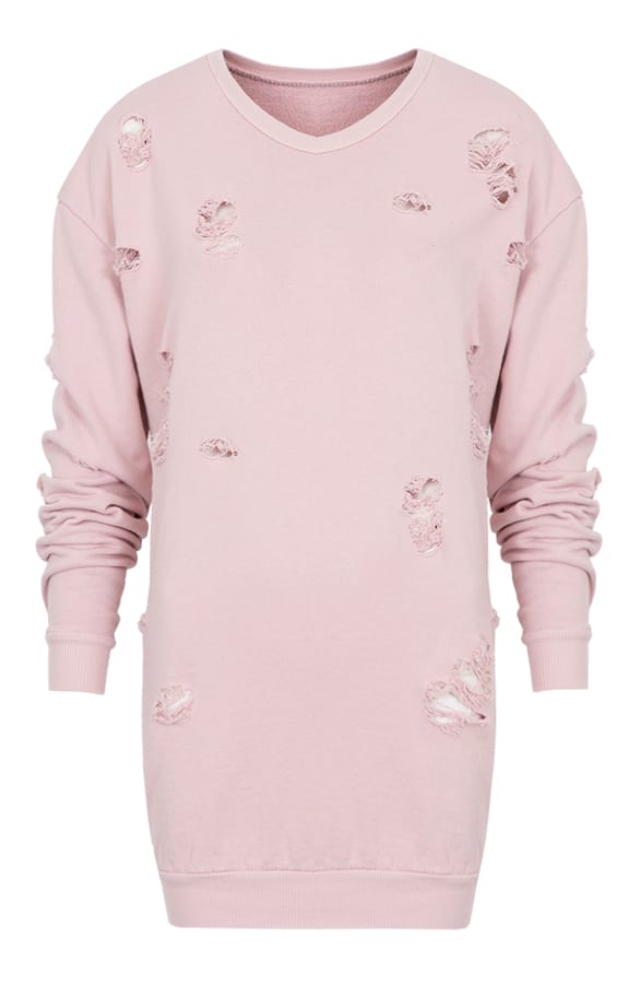 Raw Damaged Sweater Pink – shoparchief, foto 1