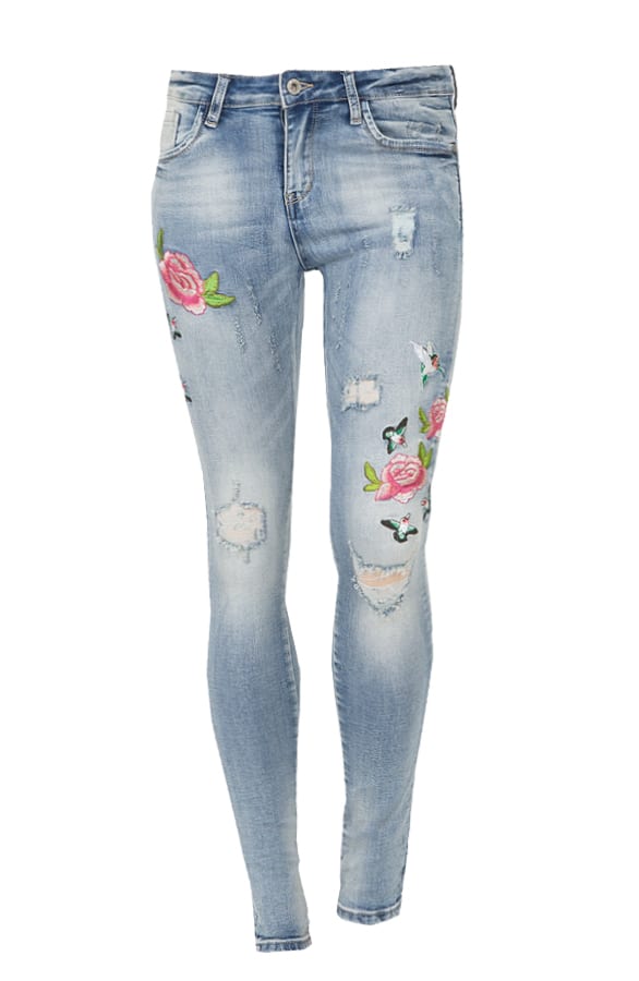 Roses Patches Denim Jeans – shoparchief, foto 1