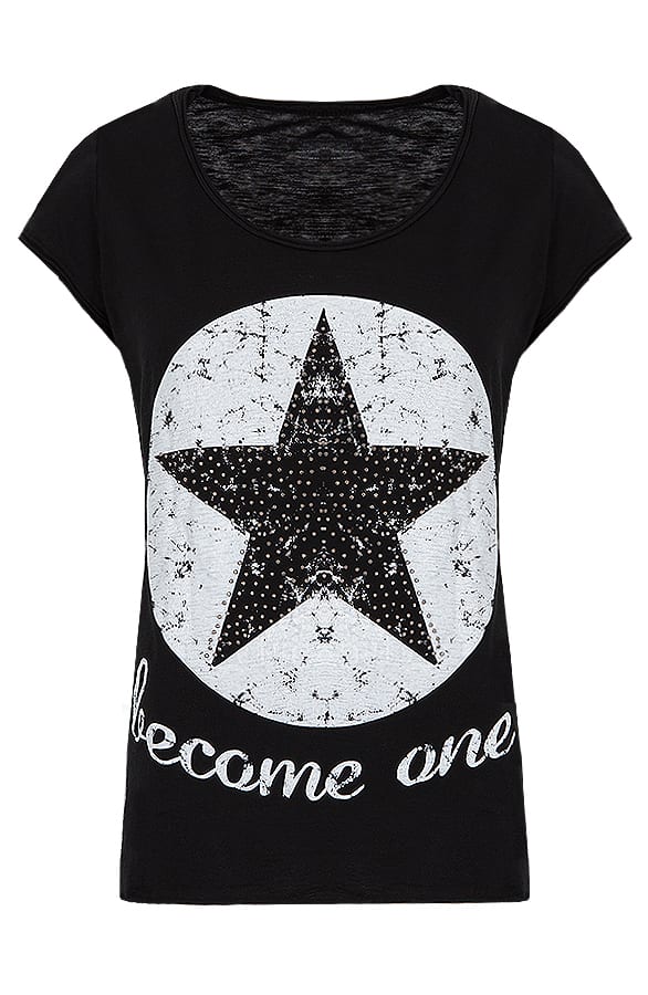 Star Studs Top Black – shoparchief, foto 1