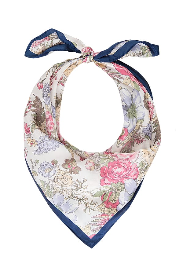 Zijde Bandana Flowers Blue – shoparchief, foto 1