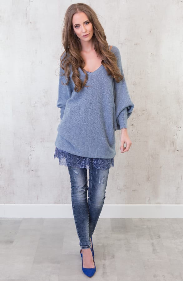 Oversized Large Tuniek Jeans Blue – shoparchief, foto 5